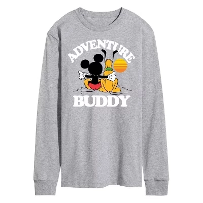 Мужская футболка с длинным рукавом Adventure Buddy с графическим рисунком athletic heather