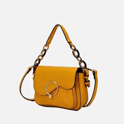 Фантазийная женская сумка через плечо из веганской кожи Croc от Mia K yellow