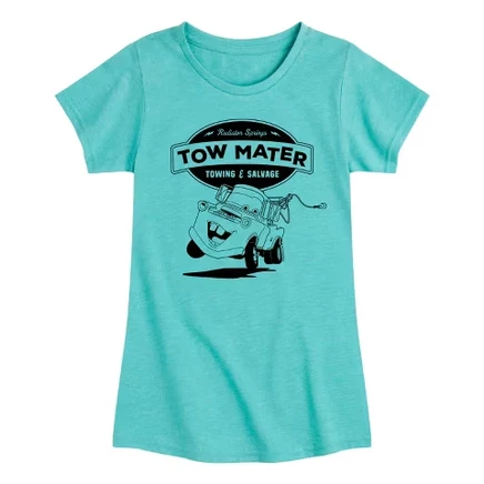Футболка Tow Mater Towing And Salvage с коротким рукавом и рисунком бирюзового цвета