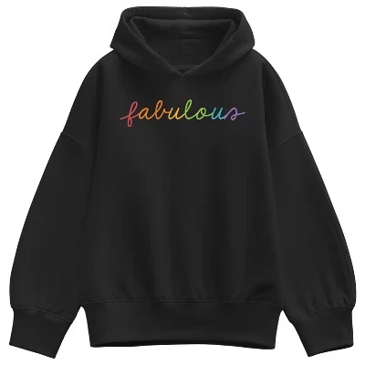 Женское худи Instant Message Fabulous Rainbow, черное