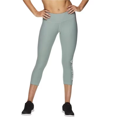 Женские капри Reebok компрессионные, зеленые