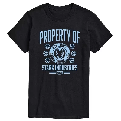 Мужская футболка с коротким рукавом Iron Man Property Of Stark Industries, черная