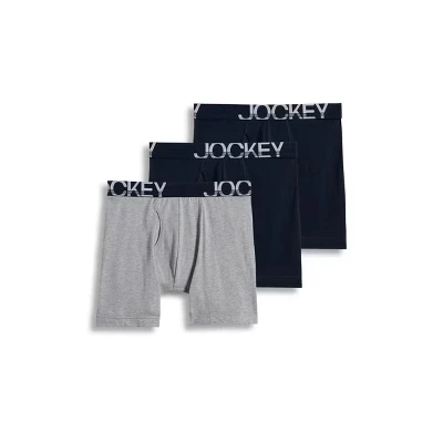 Мужские трусы-боксеры jockey activestretch длинные 7″, 3 шт., разноцветные