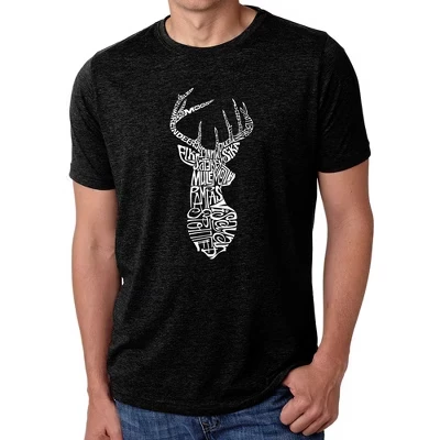 Мужская футболка премиум-класса Word Art из смесовой ткани - Types of Deer black