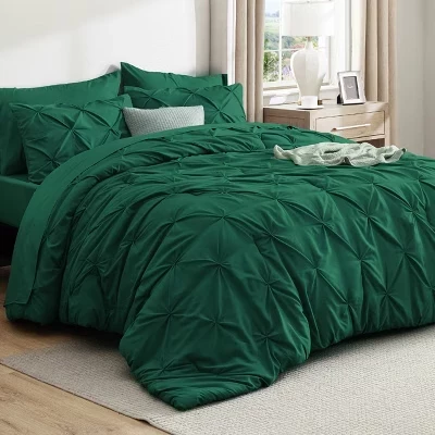 Комплект постельного белья Bed in a Bag с постельным бельем, всесезонное постельное белье Solid Diamond Pintuck, роскошный комплект постельного белья GentleSoft™ в складку, подарок для всей семьи