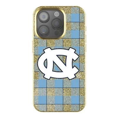 Чехол для мобильного телефона NCAA ACC Universities в клетку с золотыми побрякушками для Apple iPhone на каблуках из смолы Северной Каролины