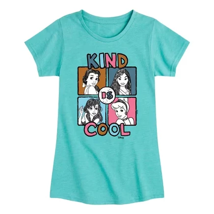 Kind Is Cool Fitted Short Sleeve Graphic T-Shirt turquoise
