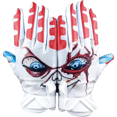 Спортивные перчатки для взрослых Lil Evil Football Receiver Gloves - Красный/Белый/Синий