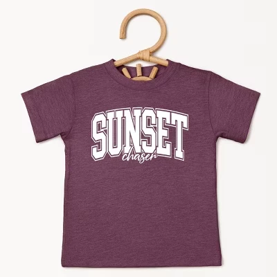 Футболка для малышей Varsity Sunset Chaser с коротким рукавом сливового цвета