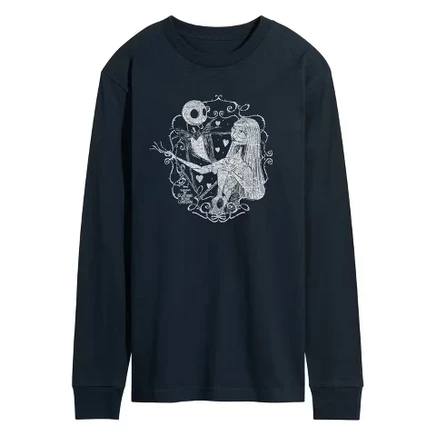 Мужская футболка Nightmare Before Christmas Jack & Sally, синяя