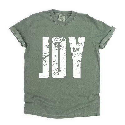 Joy Block Distressed - Женская одежда, окрашенная футболка с рисунком moss