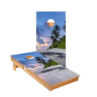 Доски для пляжной сцены Cornhole Boards | Включает в себя (2) доски, дополнительные сумки и аксессуары, а также чехол для переноски