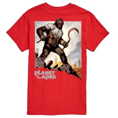 Мужская футболка Planet of the Apes с принтом, красная