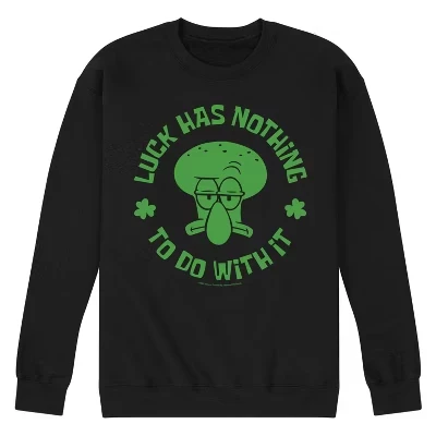 Мужская - Губка Боб Квадратные штаны - Флисовая толстовка Squidward Luck с графическим рисунком, черный