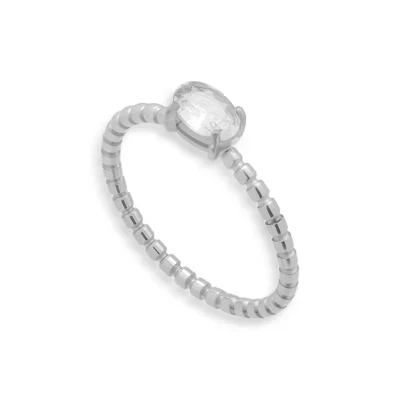 EVRY JEWELS ВОДОНЕПРОНИЦАЕМОЕ кольцо из нержавеющей стали с золотым или посеребренным покрытием Oval Radiance Ring серебряное