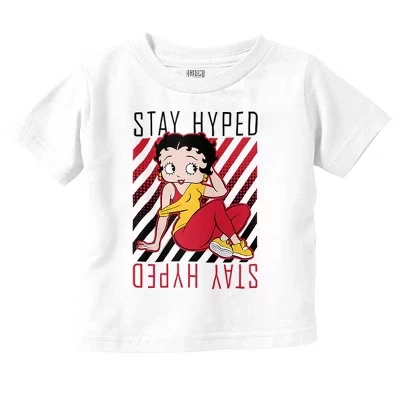 Футболка для маленьких девочек Betty Boop Stay Hyped Gym Workout Лицензионная белая