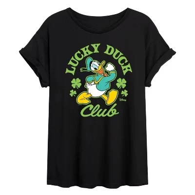 Женская футболка с объемным рисунком Lucky Duck Club черного цвета