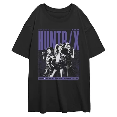 Футболка Huntrix World Tour Superstars для юниорок и женщин черная