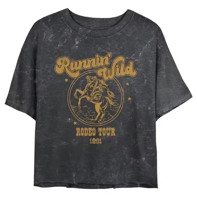 Женская футболка Juniors Womens Lost Gods Running' Wild Rodeo Tour черного цвета