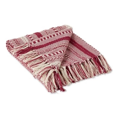 Плед Design Imports 127×152 см в полоску, красный