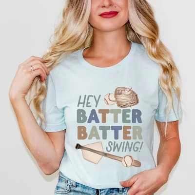 Акварельная футболка с коротким рукавом Hey Batter Batter Swing