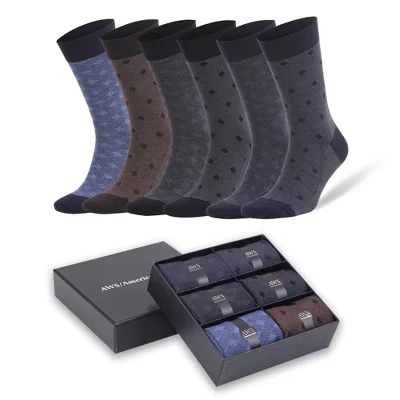 Мужские носки AWSAmerican Made, бамбук, 6 пар, стиль 4
