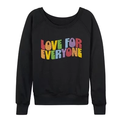 Женская рубашка Love For Everyone из легкого французского махрового полотна с широким вырезом и длинным рукавом, черная с графическим рисунком.
