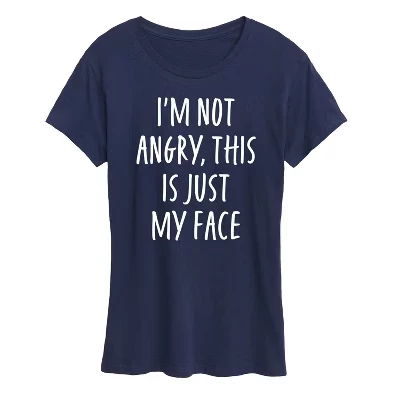Женская футболка с коротким рукавом Not Angry Just My Face с графическим рисунком