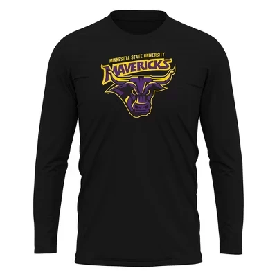 Мужская спортивная рубашка с длинным рукавом Mankato для взрослых от Университета штата Миннесота с основным логотипом черного цвета
