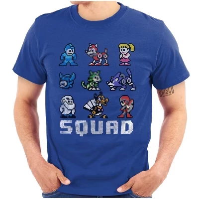 Футболка с изображением игровых персонажей Mega Man Squad Goals для мужчин или женщин с лицензией