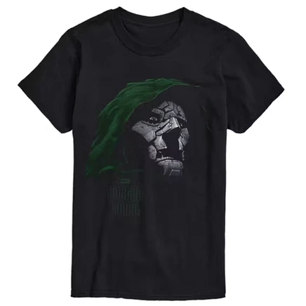 Мужская футболка с коротким рукавом и графическим рисунком Dr. Doom, черная