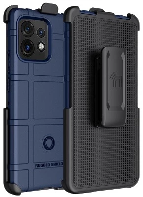 Комбинированный чехол-кобура Special Ops с зажимом для ремня Motorola Edge Plus (2023) синего цвета
