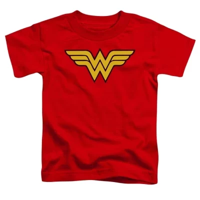 Футболка с логотипом DC Wonder Woman для маленьких мальчиков красного цвета