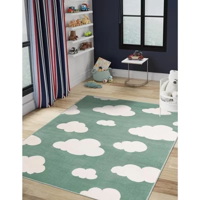 Моющийся домашний тканый коврик Whimsy Kids Clouds