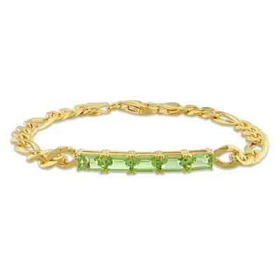 EVERLY JEWELRY | Серебряный браслет с драгоценными камнями, 7,25 дюйма - Различные цвета металла и варианты с драгоценными камнями перидот