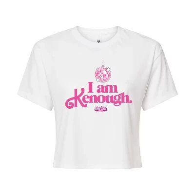 Женская укороченная футболка с изображением диско-шара I Am Kenough, белая
