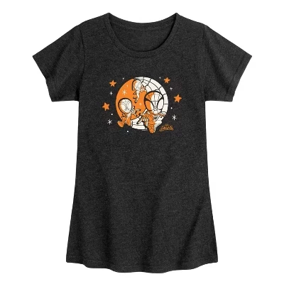 Футболка для девочек - Спайди и его удивительные друзья - Halloween Moon с коротким рукавом и рисунком heather black