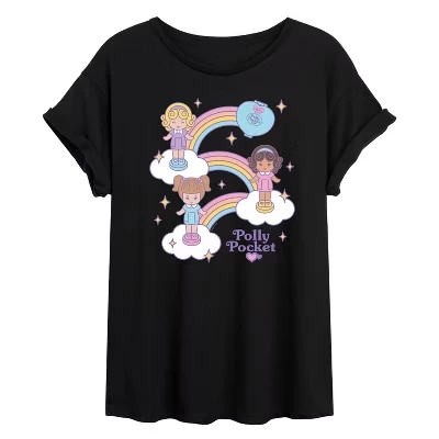 Женская футболка с рисунком Rainbows Oversize, черная