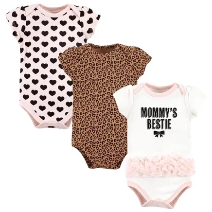 Хлопчатобумажные боди для маленьких девочек, леопардовая пачка Mommys Bestie от 3 до 6 месяцев
