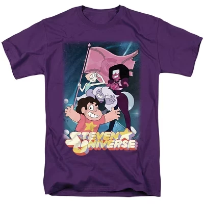 Футболка для взрослых с флагом Crystal Gem Flag фиолетового цвета