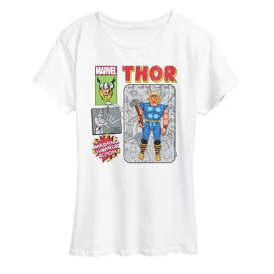 Women's -  - Thor Action Figure Short Sleeve Graphic T-Shirt white
