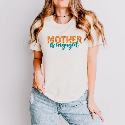 Mother Is Engaged Слойка/блеск - женская кремовая футболка с коротким рукавом