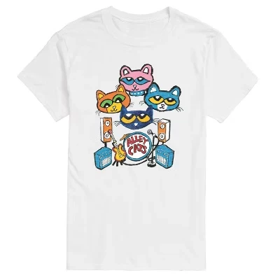 Мужская футболка с коротким рукавом и рисунком кота Пита - Alley Cats Heads, белая