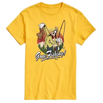 Мужская футболка с коротким рукавом Goofy Gone Fishing, желтая