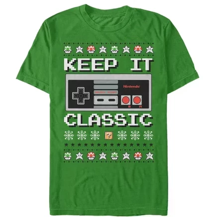 Мужская футболка Ugly Christmas NES Classic Controller от kelly green