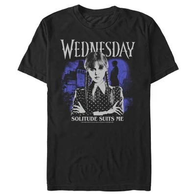Мужская футболка Wednesday Solitude Suits Me, черная