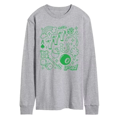 Мужская футболка с длинным рукавом Lucky Cluster с графическим рисунком athletic heather