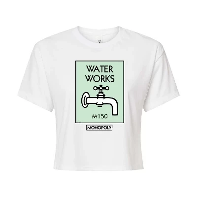 Женская кроп-футболка Monopoly Waterworks, белая