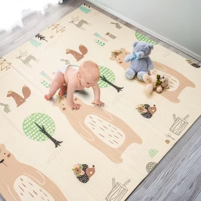 (78x70x0,4) Складные игровые коврики с дорожной сумкой - для младенцев, малышей ясельного возраста и детей, играющих в лесу с животиком.
