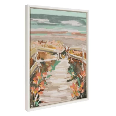 Холст в раме Kate & Laurel «Beach», 46×61 см, белый